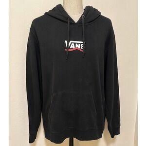 Vans Off The Wall Hoodie Mens Small Black Graphic‎ Pullover Sweatshirt